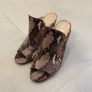 Vince Camuto snake mules